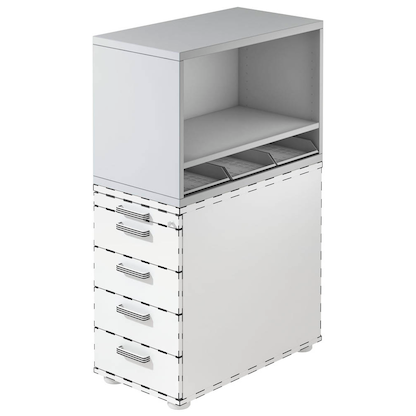 Artikelbild für HAMMERBACHER Container-Aufsatz lichtgrau 42,8 x 80,0 x 53,0 cm, 1 St., Artikelnummer 500544