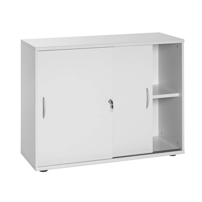 Artikelbild für MÖBELPARTNER Schiebetürenschrank Work, 701343 lichtgrau 1 Fachboden 100,0 x 39,5 x 76,0 cm, Artikelnummer 357574