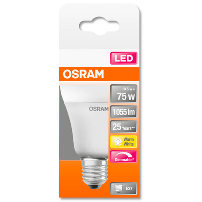 Artikelbild 3 für OSRAM LED-Lampe SUPERSTAR CLASSIC A 75 E27 10,5 W matt, 1 St., Artikelnummer 308707