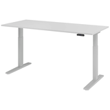 Artikelbild 1 für HAMMERBACHER XMKA19 elektrisch höhenverstellbarer Schreibtisch lichtgrau rechteckig, C-Fuß-Gestell silber 180,0 x 80,0 cm, Artikelnummer 837950