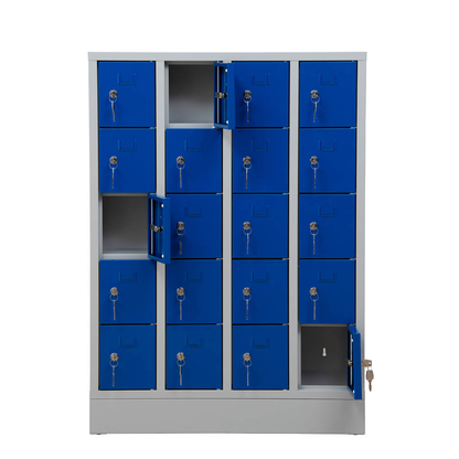 Artikelbild für Gürkan Schließfachschrank lichtgrau, enzianblau 111037, 20 Schließfächer 80,0 x 15,0 x 110,0 cm, Artikelnummer 561062
