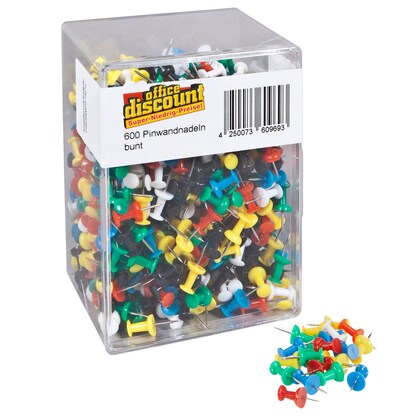 Artikelbild für office discount Pinnnadeln farbsortiert, 600 St., Artikelnummer 620963