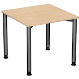 Artikelbild 1 für geramöbel Flex höhenverstellbarer Schreibtisch buche, anthrazit rechteckig, 4-Fuß-Gestell grau 80,0 x 180,0 cm, Artikelnummer 879332