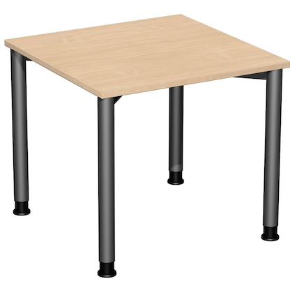 Artikelbild für geramöbel Flex höhenverstellbarer Schreibtisch buche, anthrazit rechteckig, 4-Fuß-Gestell grau 80,0 x 180,0 cm, Artikelnummer 879332