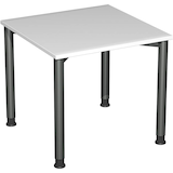 Artikelbild 1 für geramöbel Flex höhenverstellbarer Schreibtisch lichtgrau, anthrazit rechteckig, 4-Fuß-Gestell grau 80,0 x 180,0 cm, Artikelnummer 879623