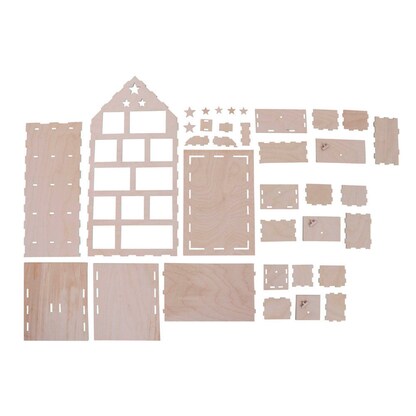 Artikelbild 2 für Rayher Adventskalender Holzbausatz Haus beige, Artikelnummer 928747