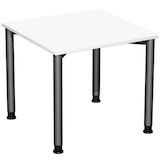 Artikelbild 1 für geramöbel Flex höhenverstellbarer Schreibtisch weiß, anthrazit rechteckig, 4-Fuß-Gestell grau 80,0 x 180,0 cm, Artikelnummer 881781