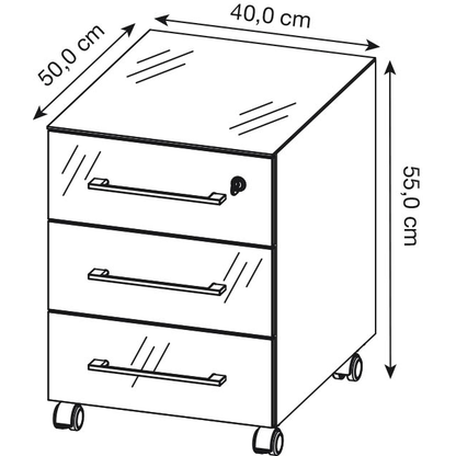 Artikelbild 2 für GERMANIA Monteria Rollcontainer weiß 3 Auszüge 40,0 x 50,0 x 55,0 cm, Artikelnummer 121422