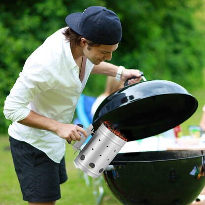 Artikelbild 7 für relaxdays Anzündkamin silber 16,0 cm, Artikelnummer 448573