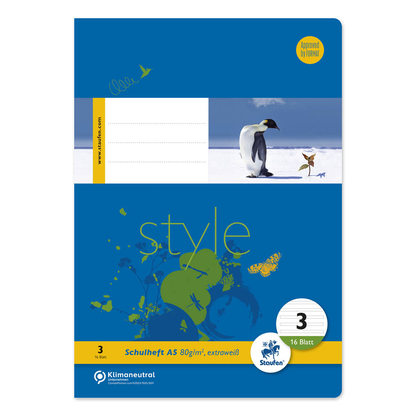Artikelbild für Staufen® Schulhefte Style Lineatur 3 liniert DIN A5 ohne Rand, 16 Blatt, 1 St., Artikelnummer 242822