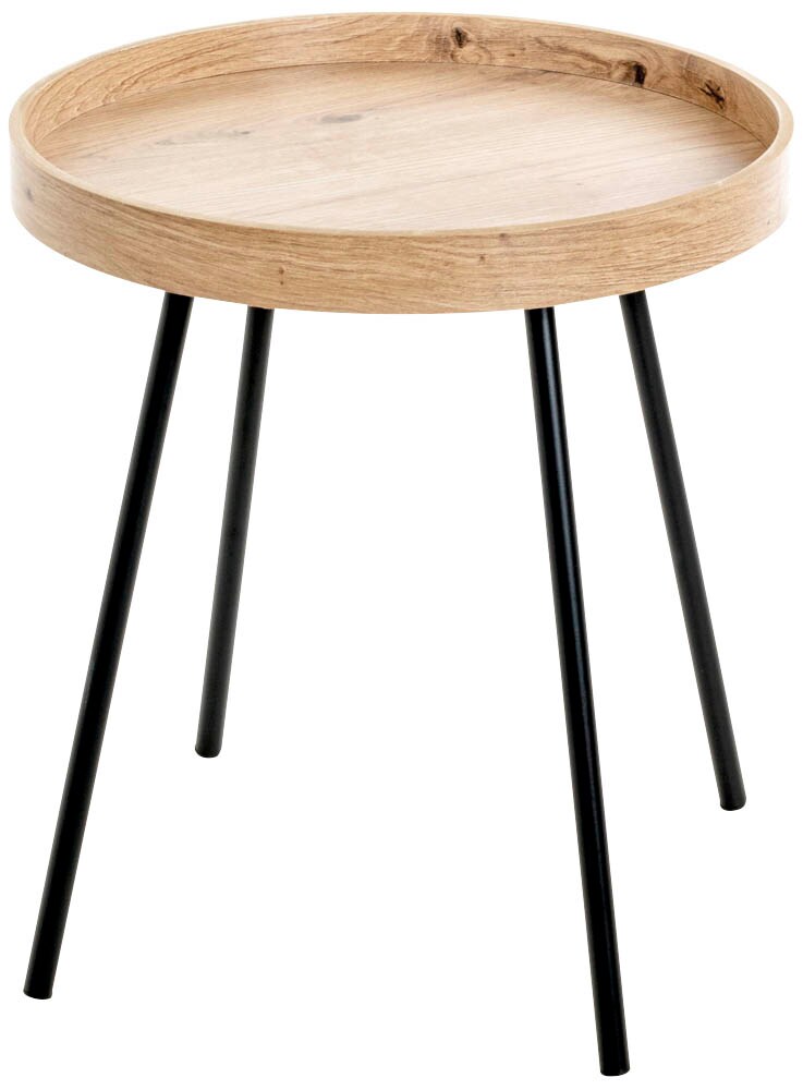 HAKU Konsole Eiche Schwarz | Modernes Sideboard, Metallgestell, Spanplatte, 40x60x40 Cm, Bis 15 Kg Belastbar