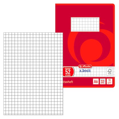 Artikelbild für herlitz Schulheft Lineatur 52 kariert A6 ohne Rand, 32 Blatt, 1 St., Artikelnummer 801526