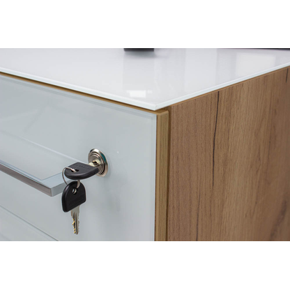 Artikelbild 7 für GERMANIA Monteria Rollcontainer navarra-eiche, weiß 3 Auszüge 40,0 x 50,0 x 55,0 cm, Artikelnummer 121444