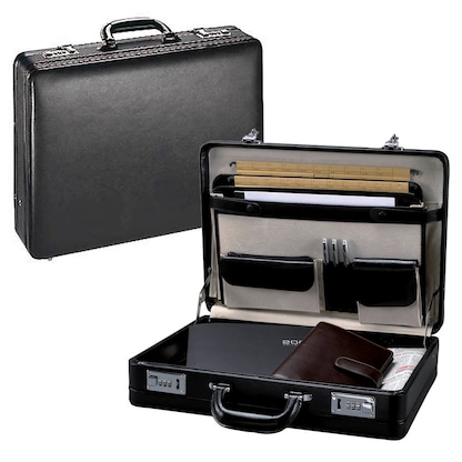 Artikelbild für Alassio Aktenkoffer TAORMINA Leder schwarz 45,5 x 12,0 x 33,0 cm, Artikelnummer 188706