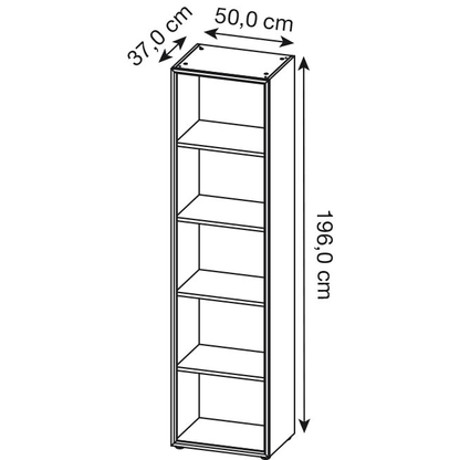 Artikelbild 2 für GERMANIA Aktenregal Monteria weiß 50,0 x 37,0 x 196,0 cm, 1 St., Artikelnummer 121622