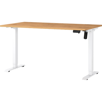 Artikelbild für GERMANIA Profi 3.0 höhenverstellbarer Schreibtisch grandson-eiche rechteckig, T-Fuß-Gestell weiß 140,0 x 80,0 cm, Artikelnummer 728849