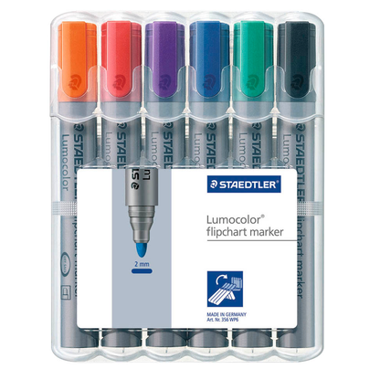 Artikelbild für STAEDTLER Lumocolor Flipchart-Marker farbsortiert 2,0 mm, 6 St., Artikelnummer 521674