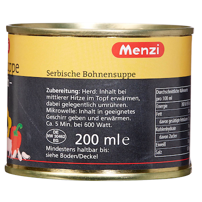 Artikelbild 4 für Menzi serbische Bohnensuppe Eintopf 5x 200,0 ml, 5 St., Artikelnummer 178941