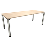 Artikelbild 1 für fm fastline höhenverstellbarer Schreibtisch akazie rechteckig, 4-Fuß-Gestell silber 200,0 x 80,0 cm, Artikelnummer 352821