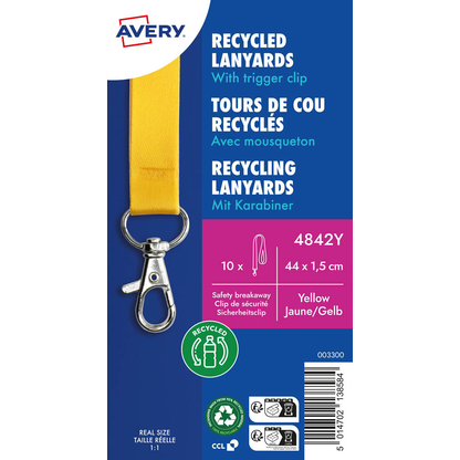 Artikelbild für AVERY Zweckform Lanyards 4842Y, Karabiner, gelb, 10 St., Artikelnummer 607246
