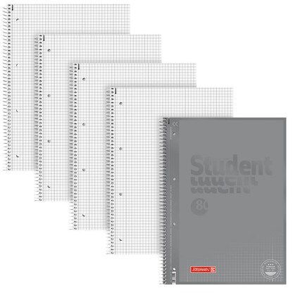 Artikelbild für BRUNNEN Collegeblöcke Student Lineatur 28 kariert DIN A4 Innen- und Außenrand, 5 Blöcke, Artikelnummer 807768