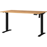 Artikelbild 1 für GERMANIA Profi 3.0 höhenverstellbarer Schreibtisch grandson-eiche rechteckig, T-Fuß-Gestell schwarz 140,0 x 80,0 cm, Artikelnummer 386353