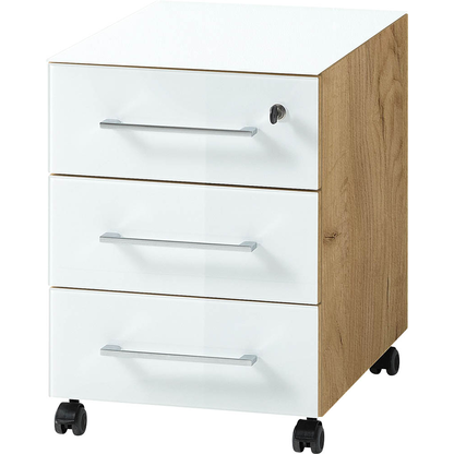 Artikelbild für GERMANIA Monteria Rollcontainer navarra-eiche, weiß 3 Auszüge 40,0 x 50,0 x 55,0 cm, Artikelnummer 121444