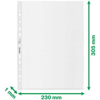 Artikelbild 2 für LEITZ Prospekthüllen recycle 4791 DIN A4 transparent genarbt 0,10 mm, 100 St., Artikelnummer 696930