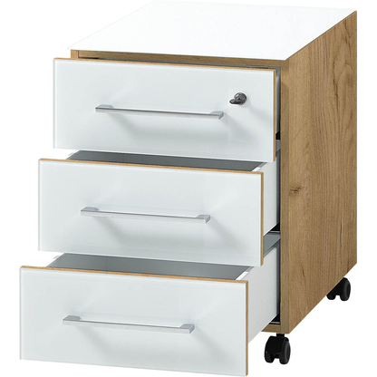 Artikelbild 6 für GERMANIA Monteria Rollcontainer navarra-eiche, weiß 3 Auszüge 40,0 x 50,0 x 55,0 cm, Artikelnummer 121444