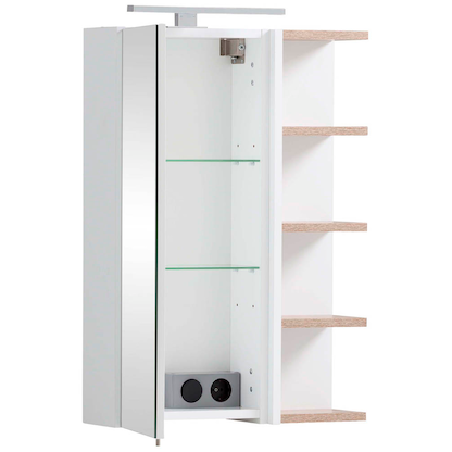 Artikelbild 5 für MÖBELPARTNER Spiegelschrank Lugo 157385 weiß, wildeiche 49,7 x 16,0 x 74,4 cm, Artikelnummer 323719