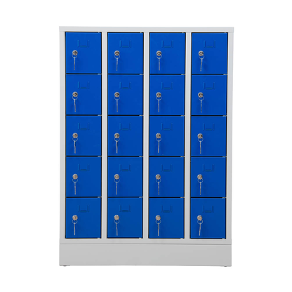 Artikelbild 2 für Gürkan Schließfachschrank lichtgrau, enzianblau 111037, 20 Schließfächer 80,0 x 15,0 x 110,0 cm, Artikelnummer 561062
