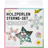 Artikelbild 1 für folia Perlen-Set Holzperlen Sterne pastell, Artikelnummer 508212
