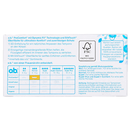 Artikelbild 4 für o.b. Tampons ProComfort Normal für mittlere/stärkere Periode, 16 St., Artikelnummer 537919
