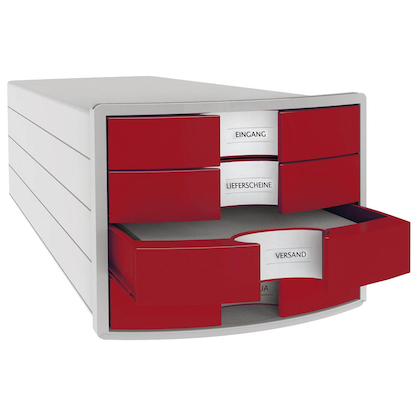 Artikelbild für HAN Schubladenbox Impuls rot 1012-17D, DIN A4 mit 4 Schubladen, 1 St., Artikelnummer 629766