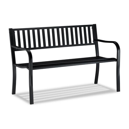 Artikelbild für relaxdays Gartenbank 10026117_0 schwarz Metall 127,5 cm, Artikelnummer 767933