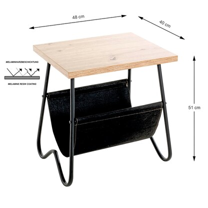 Artikelbild 2 für HAKU Möbel Beistelltisch rechteckig MDF-Platte eiche 48,0 x 40,0 x 51,0 cm, 1 St., Artikelnummer 200489
