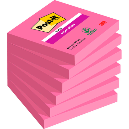 Artikelbild für Post-it® Super Sticky Haftnotizen extrastark 654SPI pink, 6 Blöcke, Artikelnummer 442152