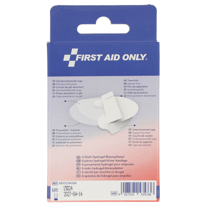 Artikelbild 4 für FIRST AID ONLY® Blasenpflaster P-10070 transparent 6,8 x 4,3 cm, 6 St., Artikelnummer 511707