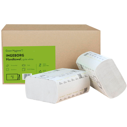 Artikelbild 4 für Green Hygiene® Papierhandtücher INGEBORG Interfold-Falzung 2-lagig 3.000 Tücher, Artikelnummer 508384