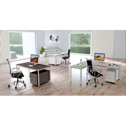 Artikelbild 6 für Kerkmann Prime Schreibtisch lichtgrau L-Form, 6-Fuß-Gestell silber 180,0 x 180,0 cm, Artikelnummer 120929