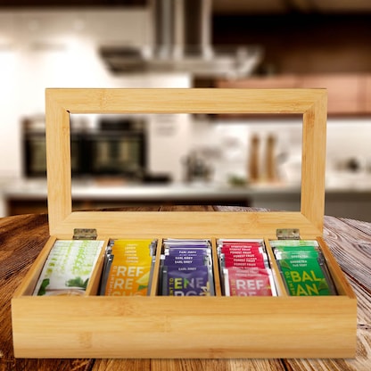 Artikelbild 6 für relaxdays Teebox braun 37,0 x 20,0 cm, 1 St., Artikelnummer 401293