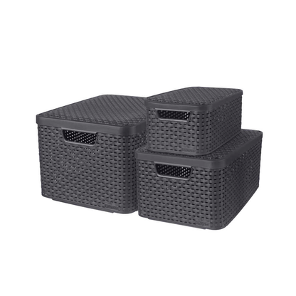 Artikelbild für curver STYLE Aufbewahrungsboxen-Set anthrazit, 1 Set, Artikelnummer 744827