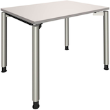 Artikelbild 1 für fm Sidney höhenverstellbarer Schreibtisch lichtgrau rechteckig, 4-Fuß-Gestell Rundrohr silber 100,0 x 80,0 cm, Artikelnummer 353054