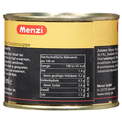 Artikelbild 2 für Menzi fruchtige Tomatensuppe mit Eiernudeln Eintopf 5x 200,0 ml, 5 St., Artikelnummer 178992