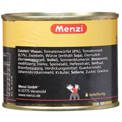 Artikelbild 5 für Menzi fruchtige Tomatensuppe mit Eiernudeln Eintopf 5x 200,0 ml, 5 St., Artikelnummer 178992