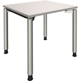 Artikelbild 1 für fm Sidney höhenverstellbarer Schreibtisch lichtgrau rechteckig, 4-Fuß-Gestell Rundrohr silber 80,0 x 80,0 cm, Artikelnummer 352924