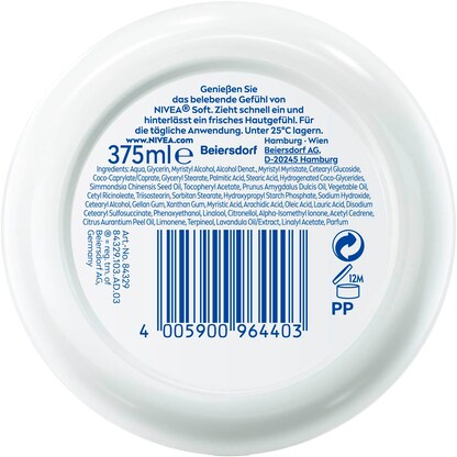 Artikelbild 2 für NIVEA soft Hautcreme 375,0 ml, Artikelnummer 578417