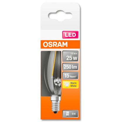 Artikelbild 2 für OSRAM LED-Lampe RETROFIT CLASSIC B 25 E14 2,5 W klar, 1 St., Artikelnummer 308744