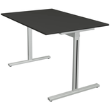 Artikelbild 1 für Kerkmann Form 1 Schreibtisch anthrazit rechteckig, T-Fuß-Gestell silber 120,0 x 80,0 cm, Artikelnummer 795007