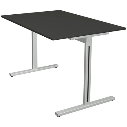 Artikelbild für Kerkmann Form 1 Schreibtisch anthrazit rechteckig, T-Fuß-Gestell silber 120,0 x 80,0 cm, Artikelnummer 795007